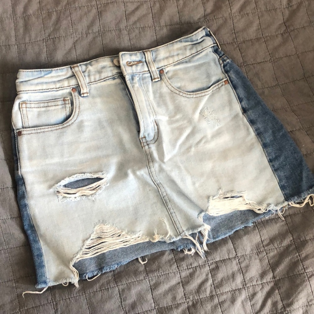 Two toned jean skirt